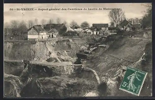 AK St-Yrieix, Aspect des Carrières de kaolin de Marcognac