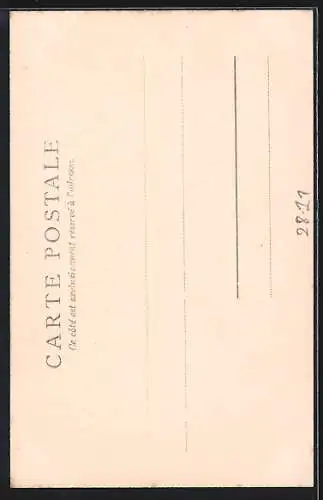 AK Rotkäppchen mit dem als Grossmutter verkleideten Wolf im Bett