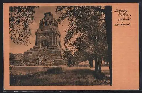 AK Leipzig, Blick zum Völkerschlachtdenkmal