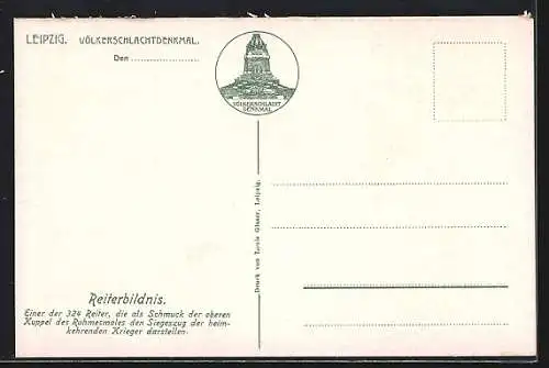 AK Leipzig, Reiterstandbild vom Völkerschlachtdenkmal