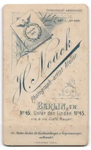 Fotografie H. Noack, Berlin, Unter den Linden 45, Portrait eines eleganten Herrn