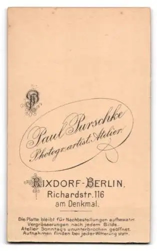 Fotografie Paul Purschke, Rixdorf-Berlin, Richardstr. 116, Porträt einer Dame mit Spitzenkragen