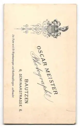 Fotografie Oscar Meister, Bautzen, Seminarstrasse 6, Porträt eines jungen Mannes