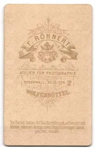 Fotografie F. Röhnert, Wolfenbüttel, Rosenwall Neue-Str. 199, Porträt einer Frau in elegantem Kleid