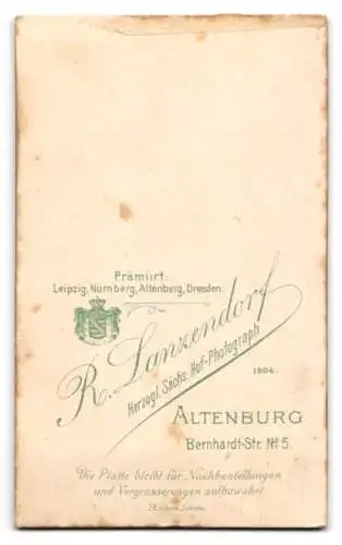 Fotografie R. Lanzendorf, Altenburg, Bernhardt-Str. Nr. 5, Porträt einer Frau in elegantem Kleid