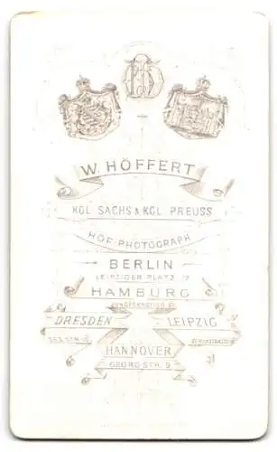Fotografie W. Höffert, Berlin, Leipziger Platz 12, Porträt einer Dame