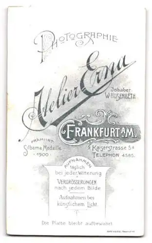 Fotografie Atelier Erna, Frankfurt am Main, Kaiserstrasse 5a, Porträt einer Frau