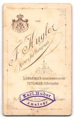 Fotografie F. Kugler, Sigmaringen, Krauchenwieserstrasse, Porträt eines jungen Mannes