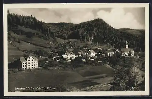 AK Metnitz /Kärnten, Totalansicht gegen die Berge