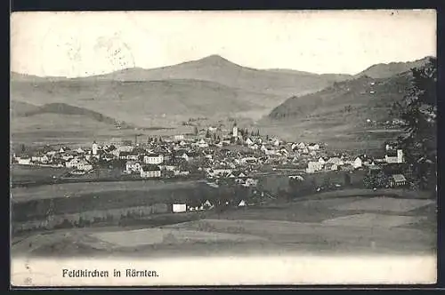 AK Feldkirchen in Kärnten, Totalansicht aus der Ferne