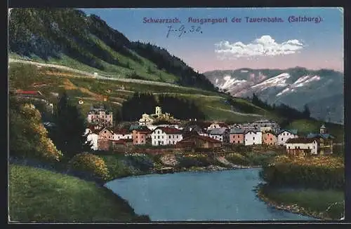 AK Schwarzach, Ortspartie im Gebirge