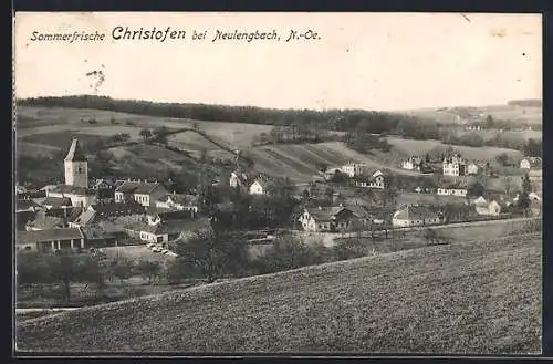 AK Christofen bei Neulengbach, Totalansicht vom Feld aus