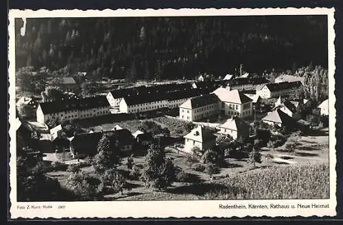 AK Radenthein, Blick auf das Neue Rathaus und Neue Heimat