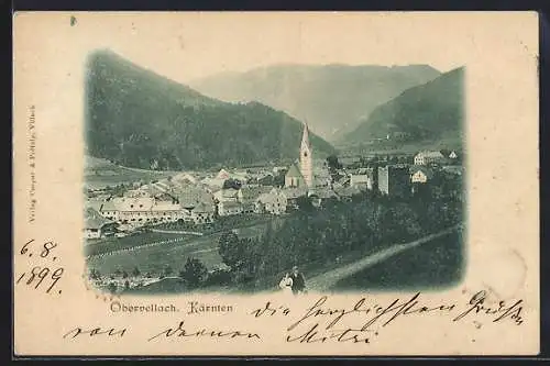 AK Obervellach /Kärnten, Teilansicht mit Kirche