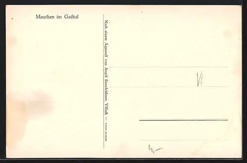 AK Mauthen / Gailtal, Ortsansicht mit Kirche