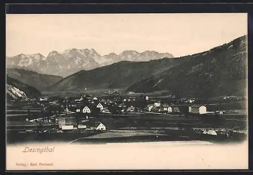 AK St. Michael in Obersteiermark, Liesingtal, Teilansicht mit Bergen