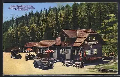 AK Katschberghöhe, Alpenpass mit Berghütte
