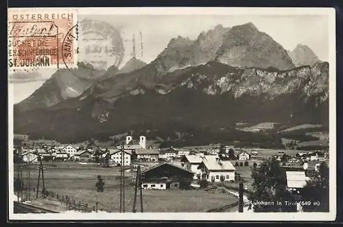 AK St. Johann, Ortsansicht aus der Vogelschau