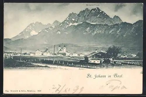 AK St. Johann, Teilansicht mit Bergen