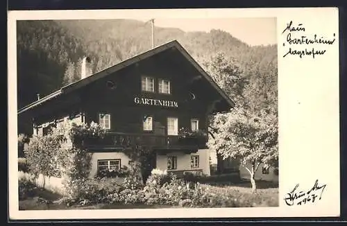 AK Mayrhofen /Tirol, Pension Puchruckers Haus Gartenheim