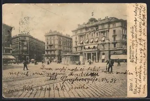 AK Wien, Morzinplatz mit Blick auf Gebäude