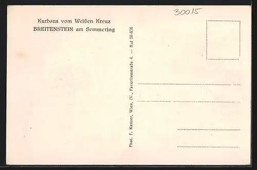 AK Breitenstein am Semmering, Kurhaus vom Weissen Kreuz