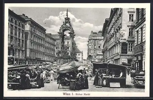 AK Wien, Hoher Markt mit Verkaufsständen