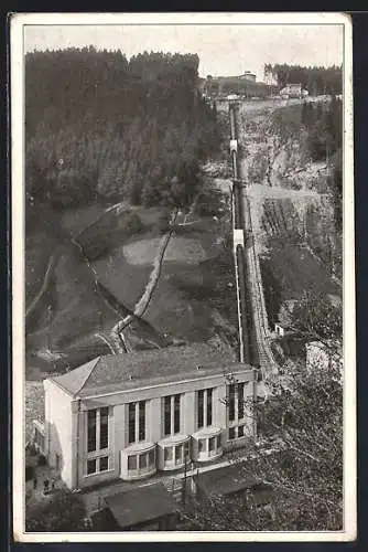 AK Kleinzell /Mühlviertel, Mühlkraftwerk Partenstein, Maschinenhaus, Druckrohrleitung und Wasserschloss