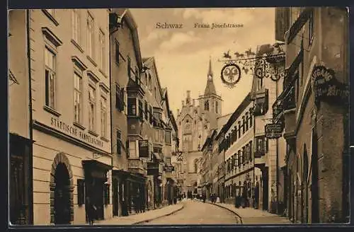 AK Schwaz, Blick in die Franz Josefstrasse