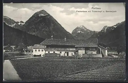 AK Pertisau, Fischerhaus mit Tristenkopf und Sonnenjoch