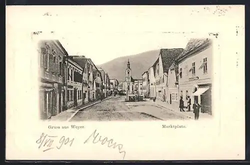 AK Weyer, Marktplatz mit Kirche