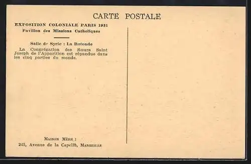 AK Paris, Exposition coloniale internationale 1931, Pavillon des Missions Catholiques