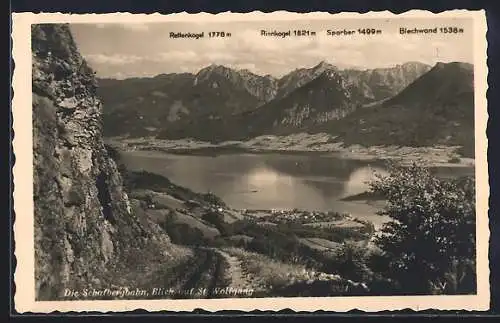 AK Schafbergbahn, Blick auf St. Wolfgang