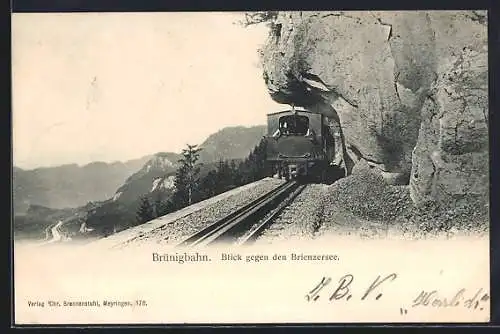 AK Brünigbahn, Blick gegen den Brienzersee