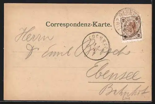 AK Linz a. D., Bergbahn und Passagiere am Pöstlingberg