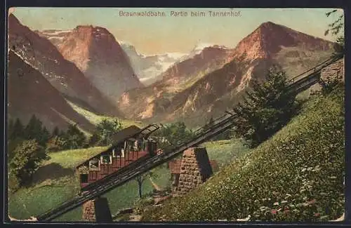 AK Braunwaldbahn, Partie beim Tannenhof