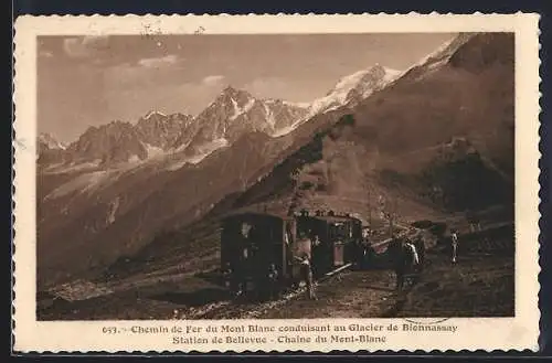 AK Chamonix, Chemin de Fer du Mont-Blanc, Bergbahn