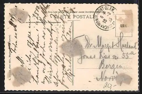 AK Chamonix, Chemin de Fer du Mont-Blanc, Bergbahn