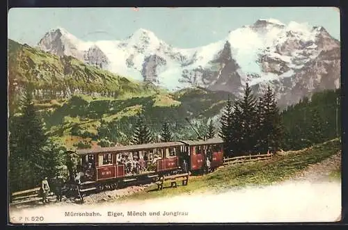 AK Mürrenbahn, Eiger, Mönch und Jungfrau