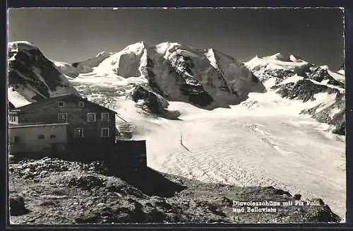 AK Diavolezzahütte, Partie mit Piz Palü und Bellavista