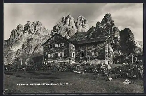 AK Dachstein mit Hofpürgl-Hütte und Bischofsmütze