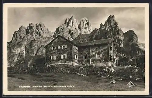 AK Dachstein mit Hofpürgl-Hütte und Bischofsmütze