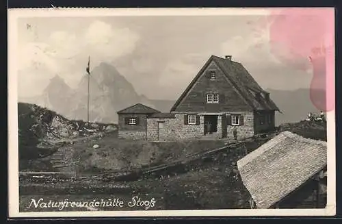 AK Stoos, Blick auf die Naturfreundehütte