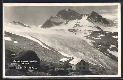 AK Wiesbadner Hütte mit Piz Buin