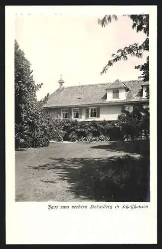 AK Schaffhausen, Haus zum vordern Stokarberg vom Garten her, Kometsträsschen 65
