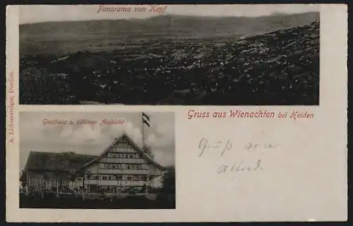 AK Wienacht bei Heiden, Gasthaus zur schönen Aussicht, Panorama von Kapf