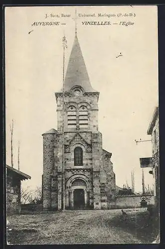 AK Vinzelles, l`église en Auvergne