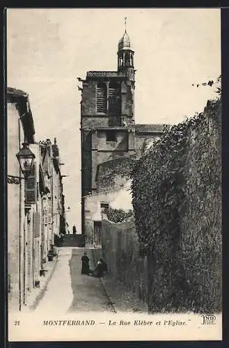 AK Montferrand, La Rue Kléber et l`Église