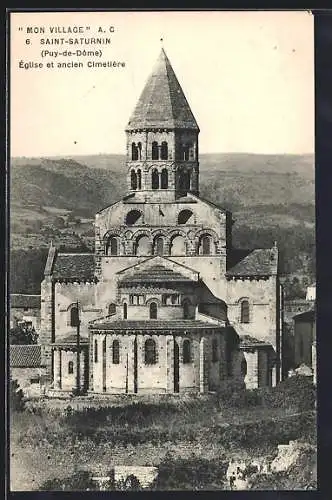 AK Saint-Saturnin, Église et ancien cimetière