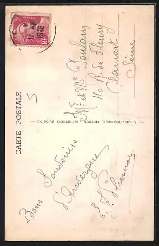 AK Saint-Nectaire, L`Église vue de la route du Mont-Dore